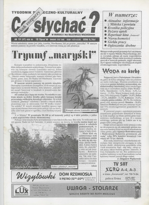 Okładka gazety Co słychać? - nr 19 (47) 1998